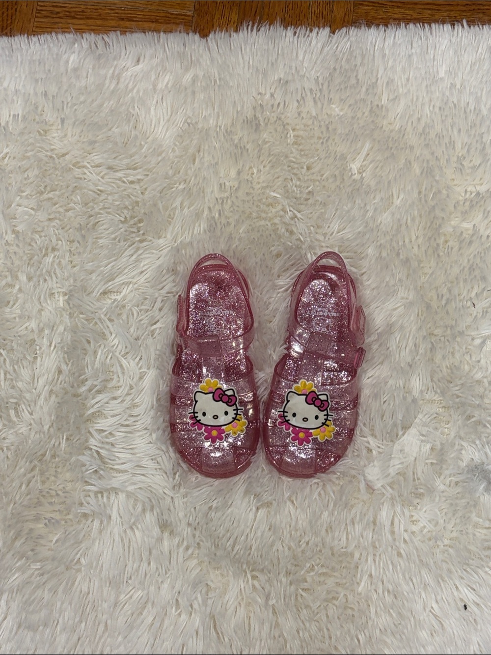 Hello Kitty Pink Glitter Kids Jelly Sandals